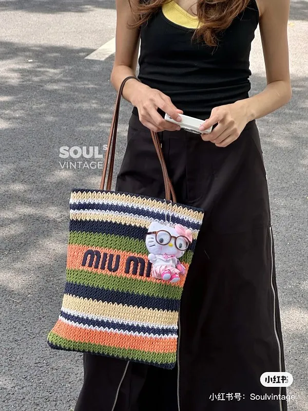 All Categories Official Website "Brand Women's Bags" Women's Bags 💙 miumiu 2026 official website miumiu straw woven tote bag