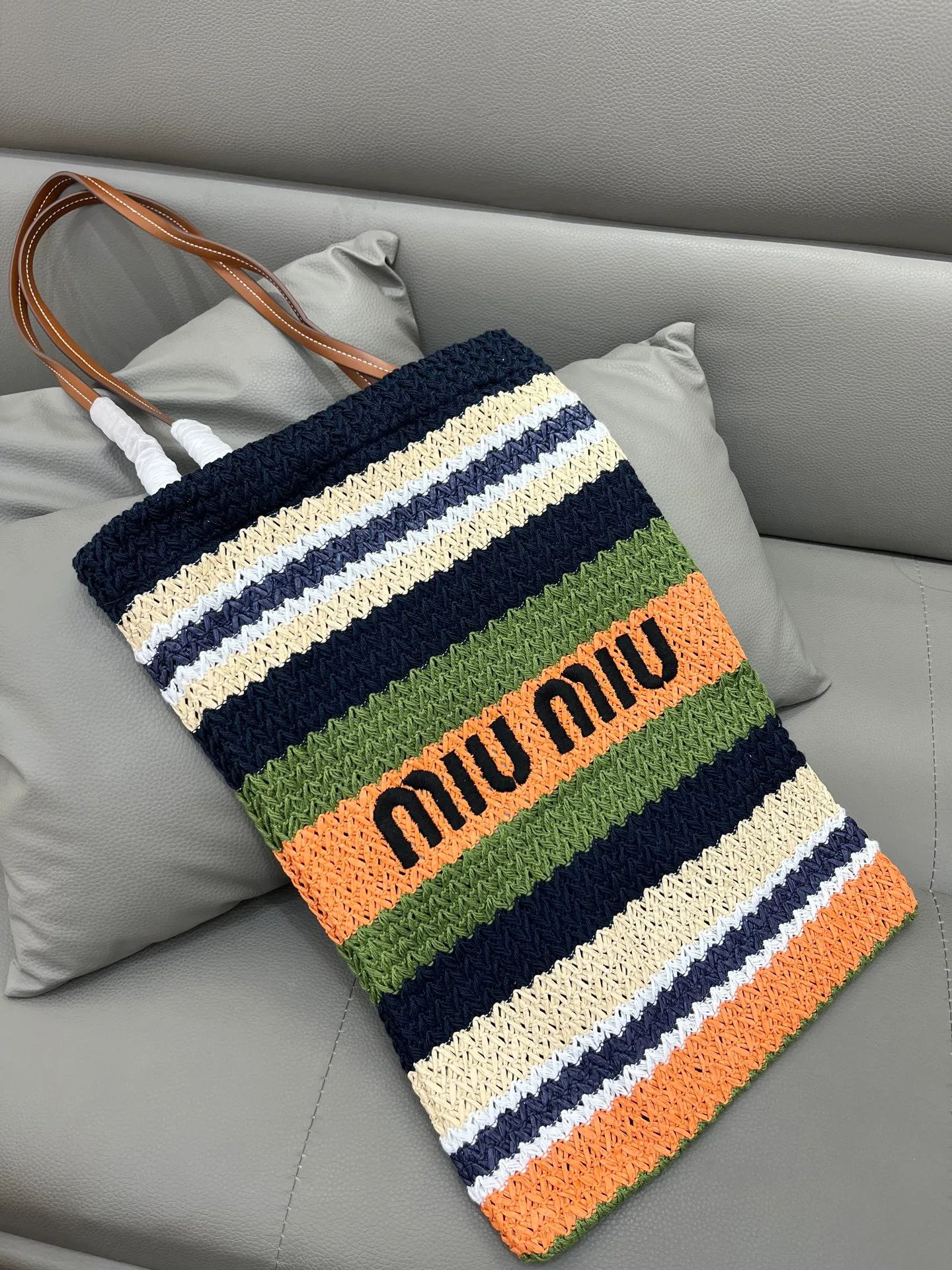 All Categories Official Website "Brand Women's Bags" Women's Bags 💙 miumiu 2026 official website miumiu straw woven tote bag