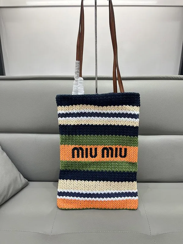 All Categories Official Website "Brand Women's Bags" Women's Bags 💙 miumiu 2026 official website miumiu straw woven tote bag