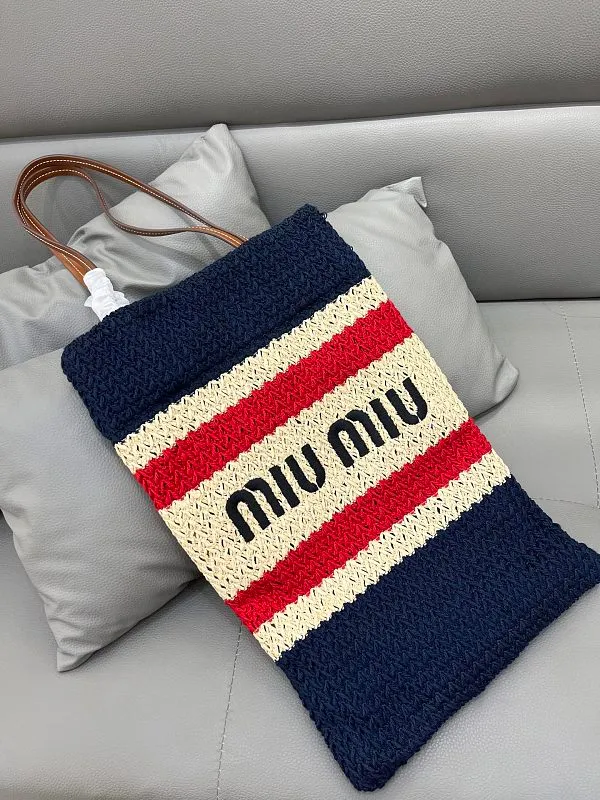 All Categories Official Website "Brand Women's Bags" Women's Bags 💙 miumiu 2026 official website miumiu straw woven tote bag