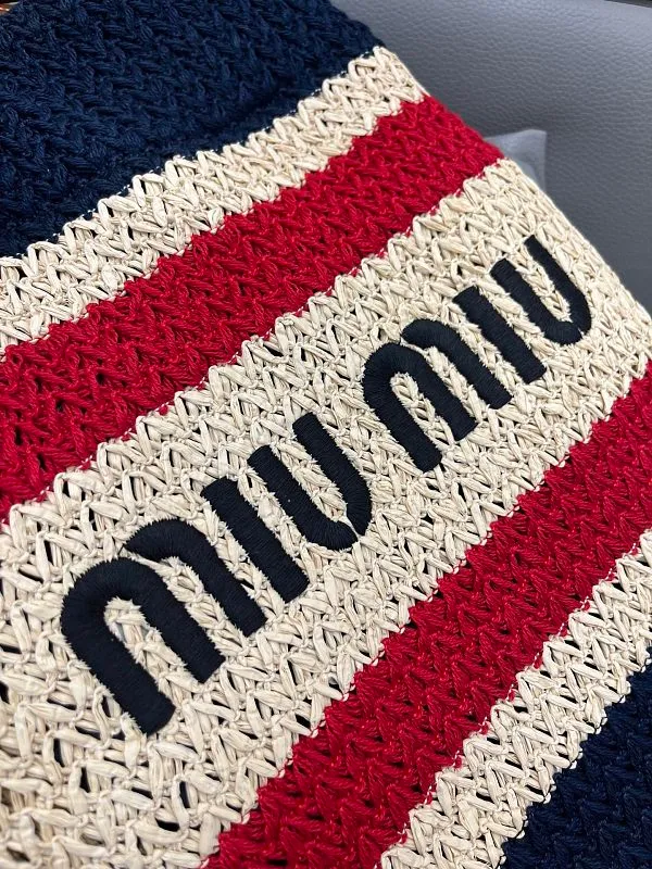 All Categories Official Website "Brand Women's Bags" Women's Bags 💙 miumiu 2026 official website miumiu straw woven tote bag