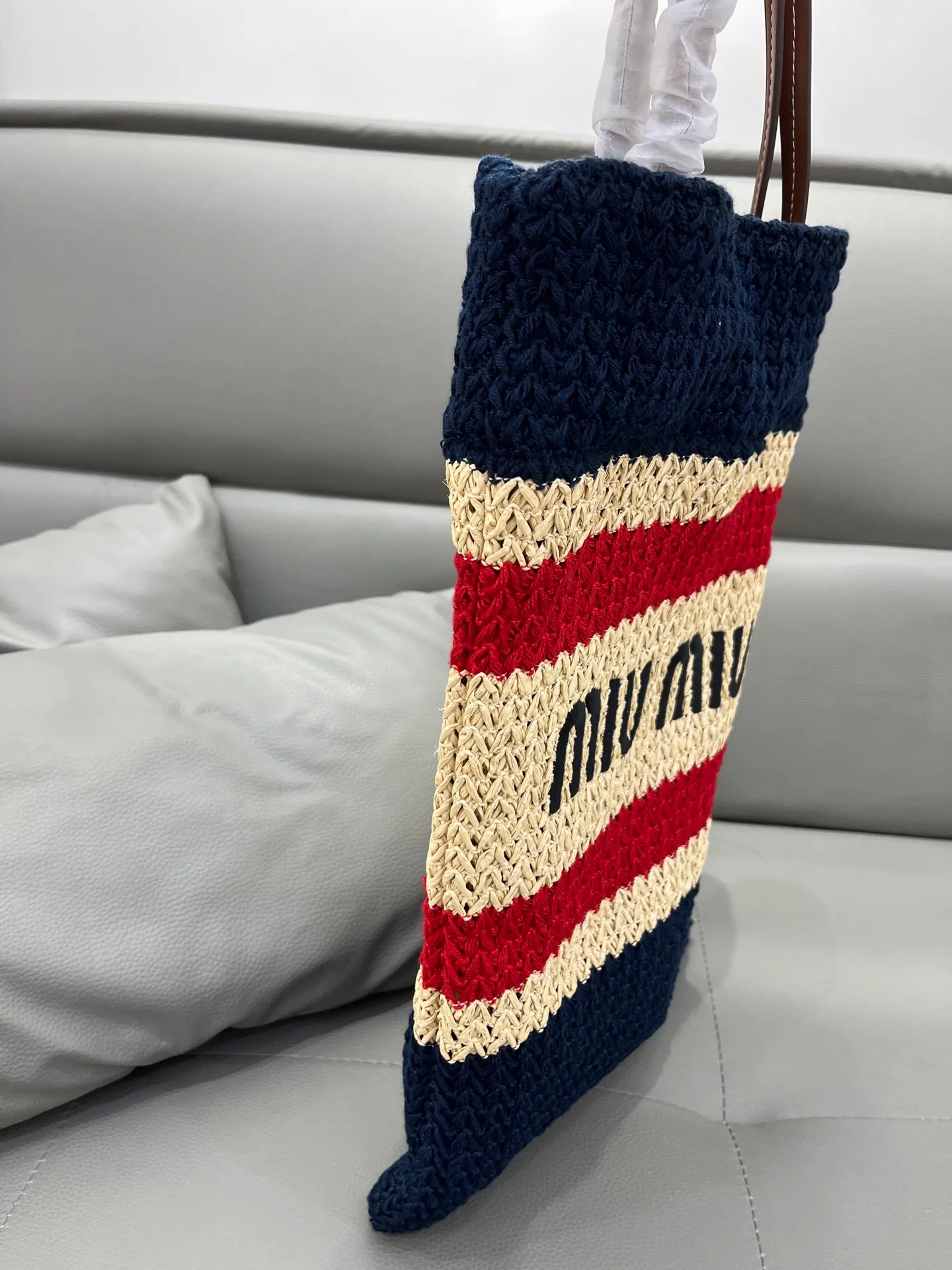 All Categories Official Website "Brand Women's Bags" Women's Bags 💙 miumiu 2026 official website miumiu straw woven tote bag