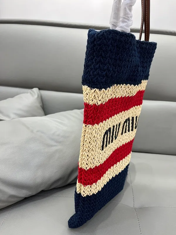 All Categories Official Website "Brand Women's Bags" Women's Bags 💙 miumiu 2026 official website miumiu straw woven tote bag