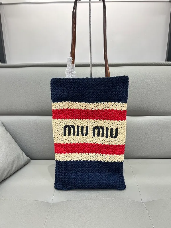 All Categories Official Website "Brand Women's Bags" Women's Bags 💙 miumiu 2026 official website miumiu straw woven tote bag