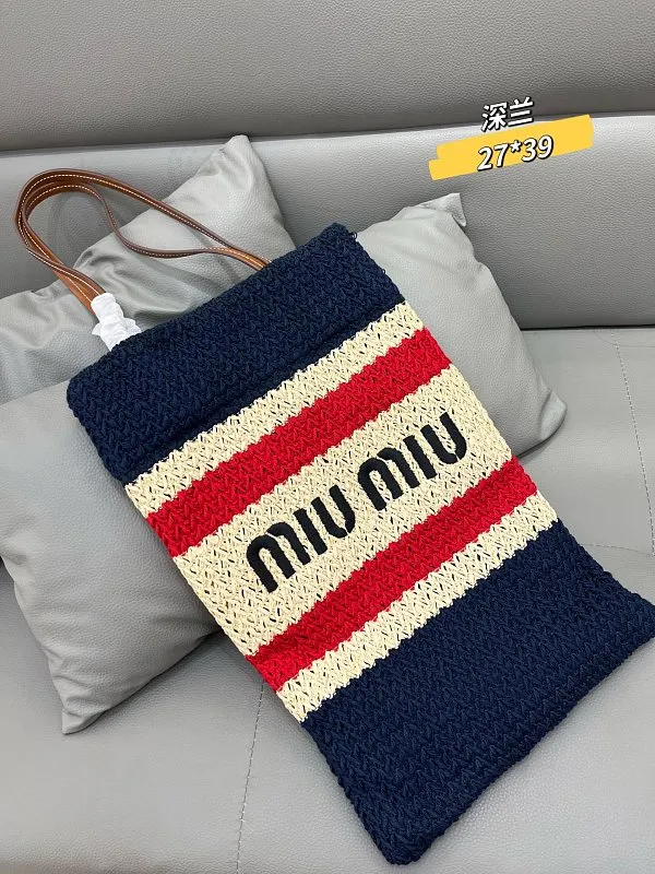 All Categories Official Website "Brand Women's Bags" Women's Bags 💙 miumiu 2026 official website miumiu straw woven tote bag