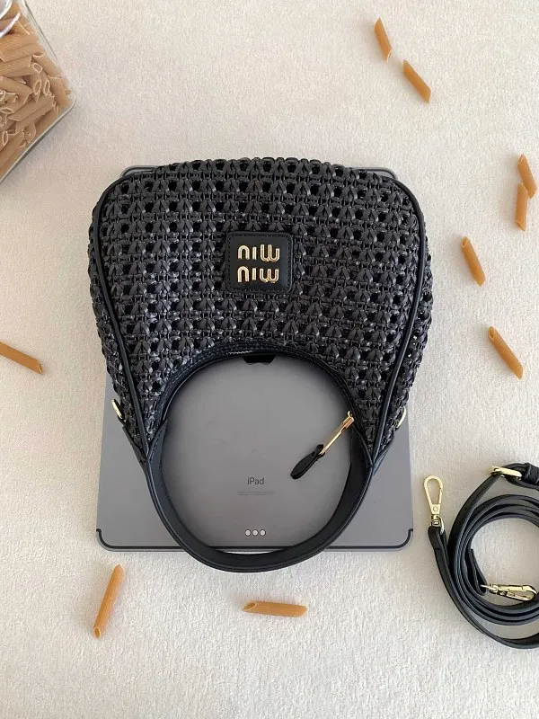 All Categories Official Website "Brand Women's Bags" Women's Bags 💙 miumiu 2026 official website miumiu hollow woven hobo bag