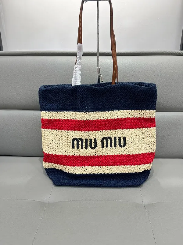 All Categories Official Website "Brand Women's Bags" Women's Bags 💙 miumiu 2026 official website miumiu straw woven tote bag