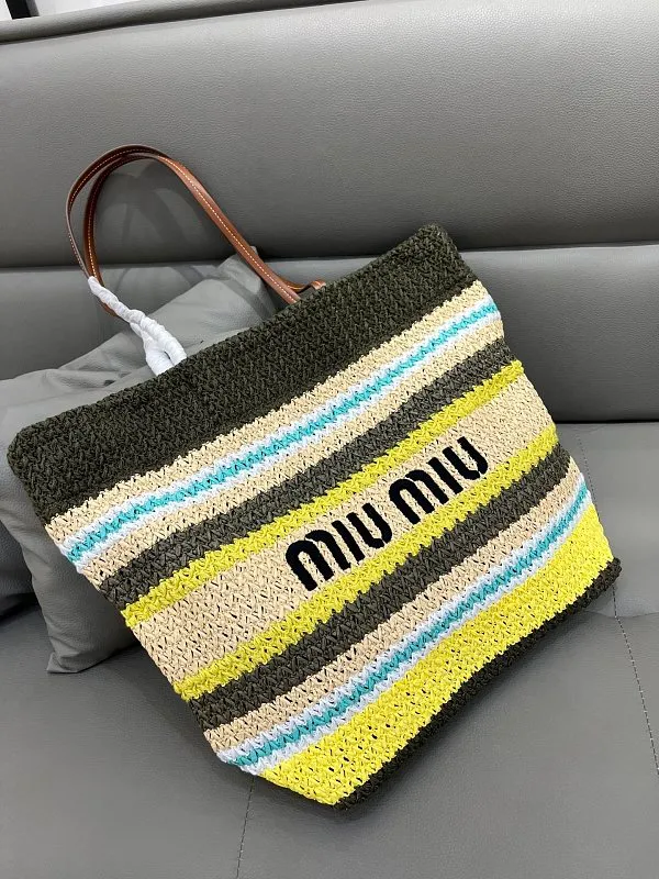 All Categories Official Website "Brand Women's Bags" Women's Bags 💙 miumiu 2026 official website miumiu straw woven tote bag