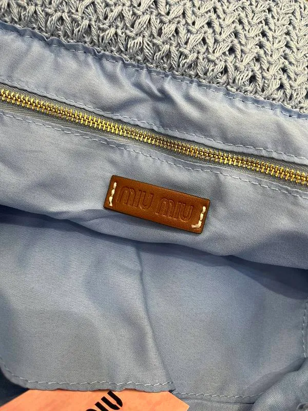 All Categories Official Website "Brand Women's Bags" Women's Bags 💙 miumiu 2026 official website miumiu straw woven tote bag