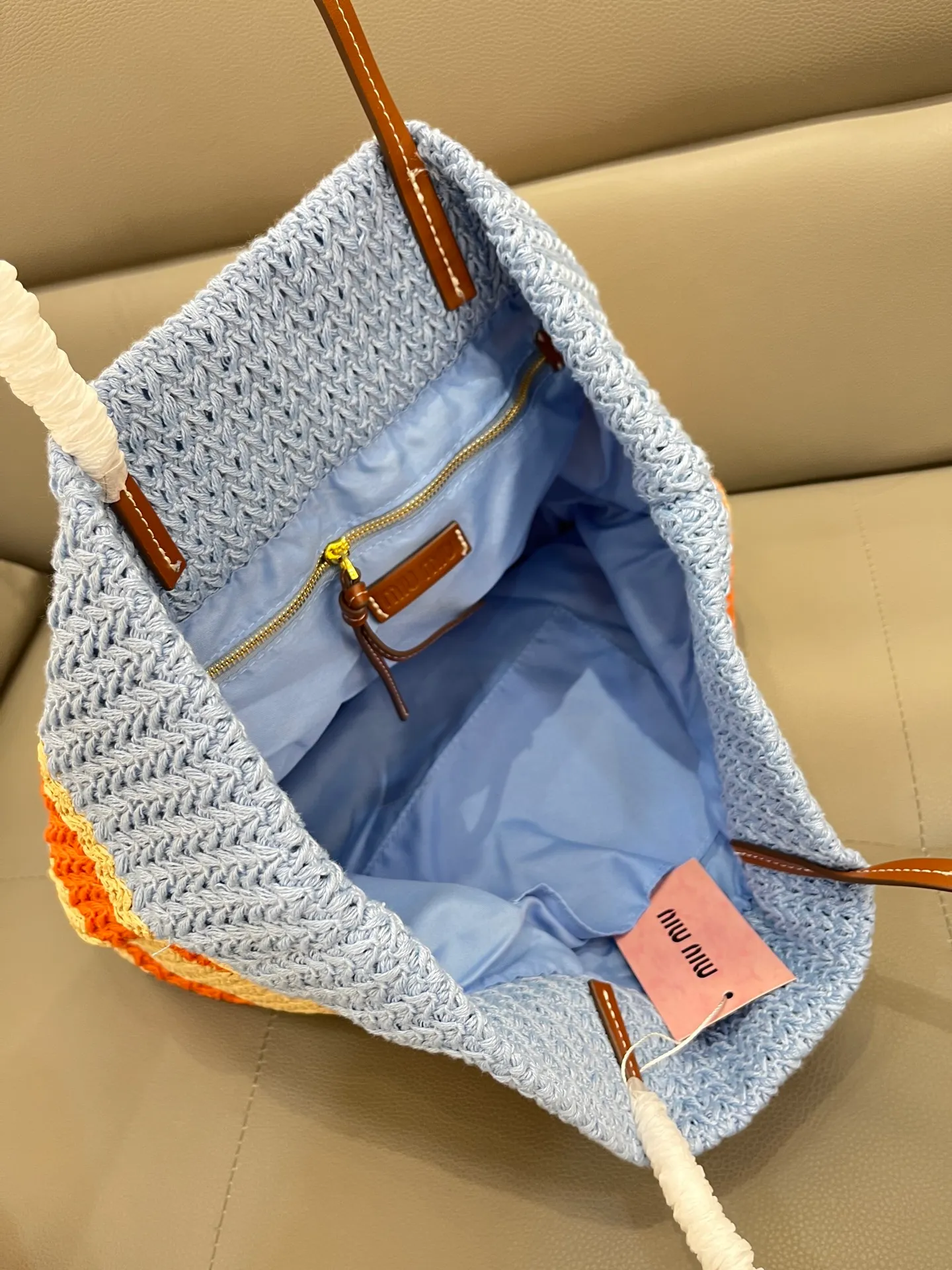 All Categories Official Website "Brand Women's Bags" Women's Bags 💙 miumiu 2026 official website miumiu straw woven tote bag