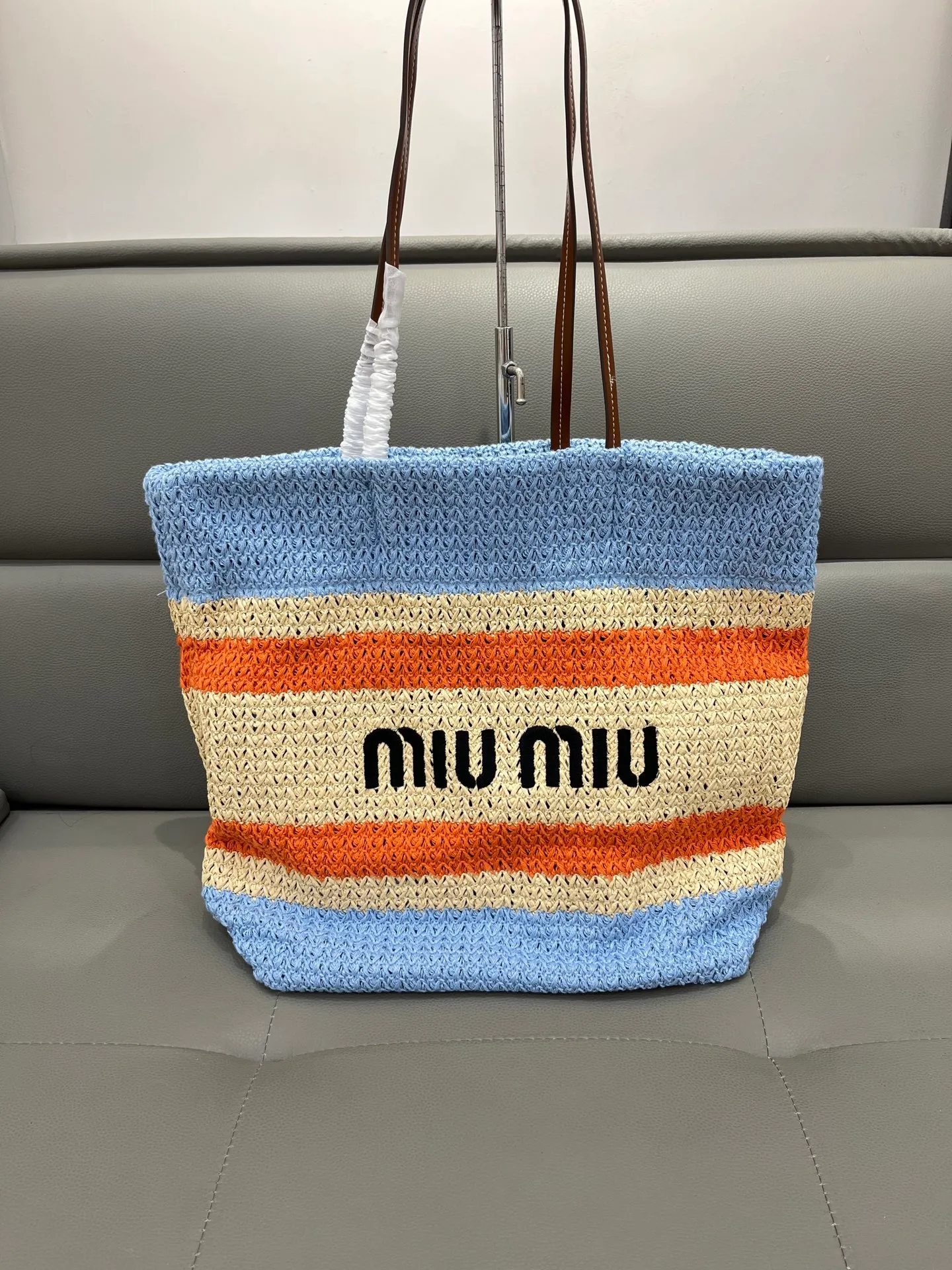 All Categories Official Website "Brand Women's Bags" Women's Bags 💙 miumiu 2026 official website miumiu straw woven tote bag