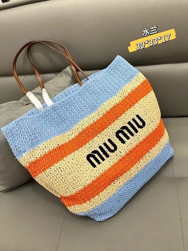 All Categories Official Website "Brand Women's Bags" Women's Bags 💙 miumiu 2026 official website miumiu straw woven tote bag