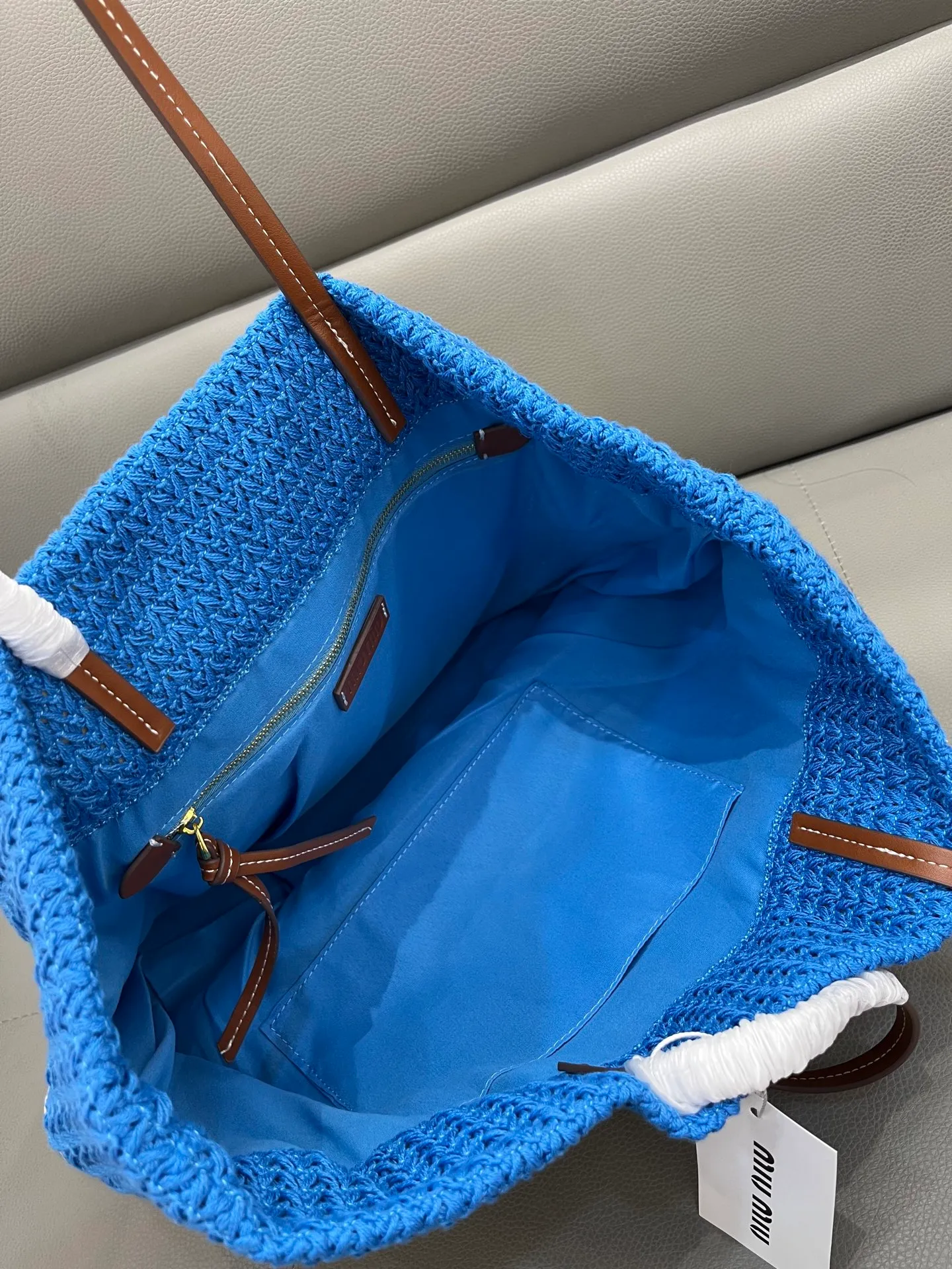 All Categories Official Website "Brand Women's Bags" Women's Bags 💙 miumiu 2026 official website miumiu straw woven tote bag