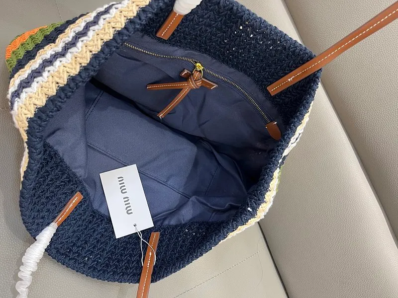 All Categories Official Website "Brand Women's Bags" Women's Bags 💙 miumiu 2026 official website miumiu straw woven tote bag