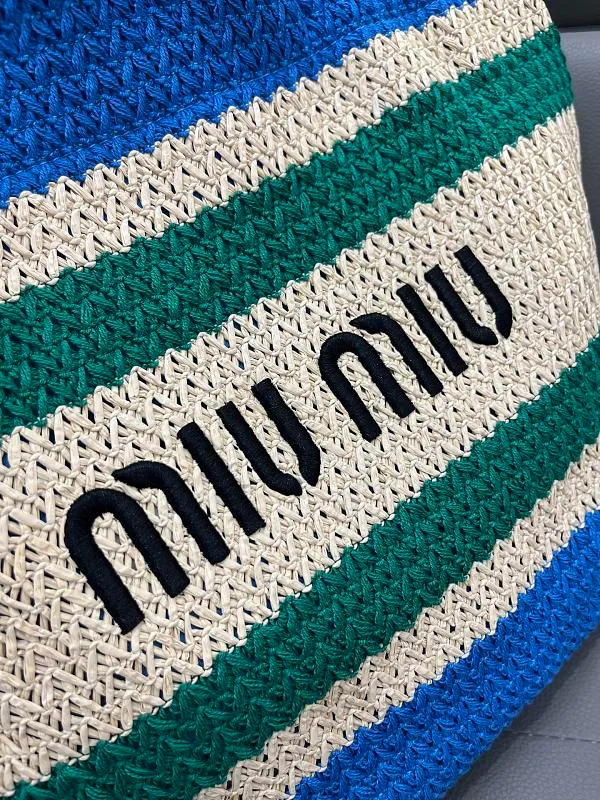 All Categories Official Website "Brand Women's Bags" Women's Bags 💙 miumiu 2026 official website miumiu straw woven tote bag