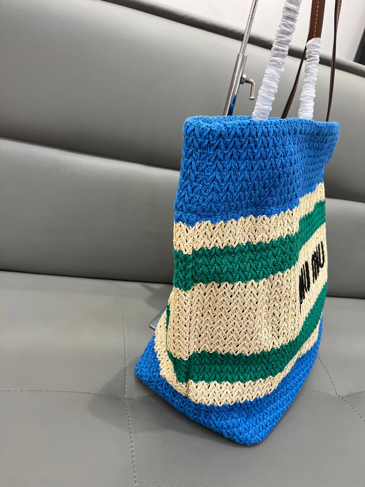 All Categories Official Website "Brand Women's Bags" Women's Bags 💙 miumiu 2026 official website miumiu straw woven tote bag