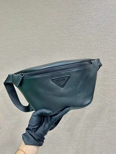 All categories 💚 Top version men’s bags 💚 PRADA 2023 official latest version PRADA full leather waist bag
