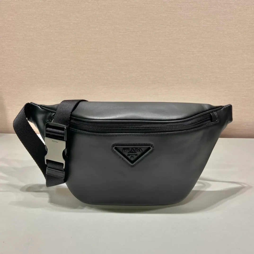 All categories 💚 Top version men’s bags 💚 PRADA 2023 official latest version PRADA full leather waist bag