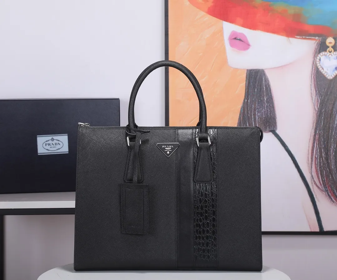 All categories 💚 Top version men’s bag 💚 PRADA 2023 official latest version PRADA briefcase