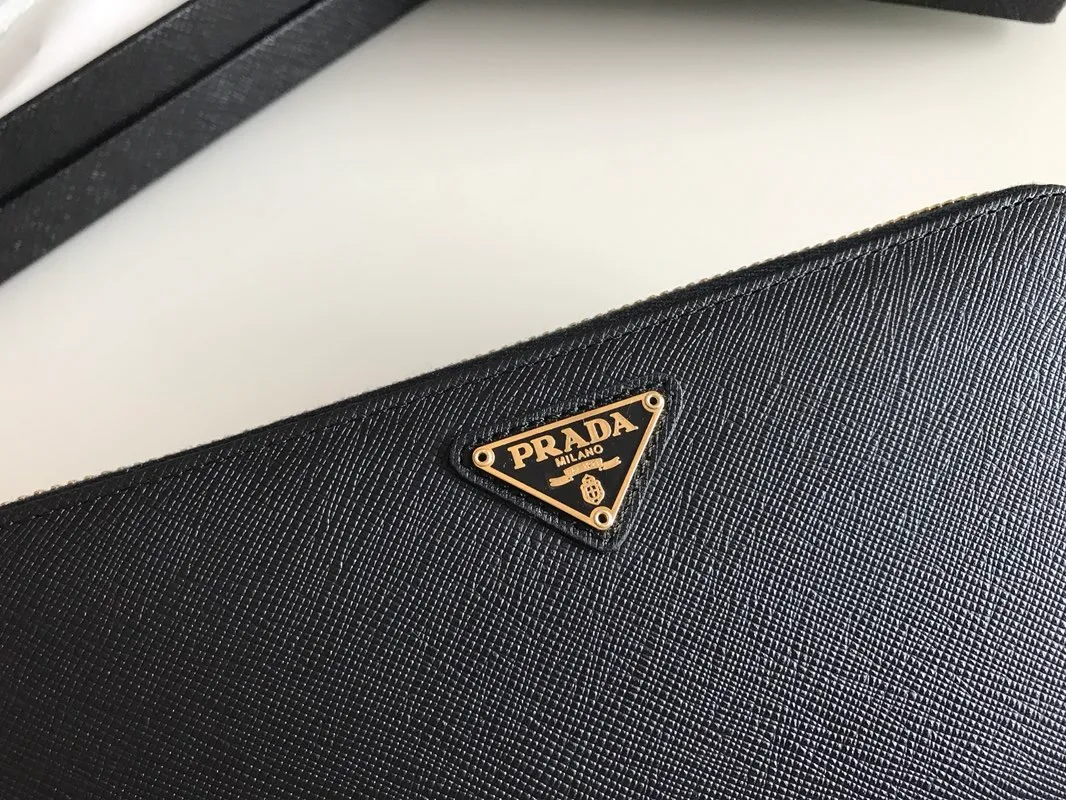 💰560, P Home➡️Cross-grain leather wallet, black, model 1ML506, unisex model, single quality, imported cross-grain cowhide, size 20×10.3cm, 175 steel stamp