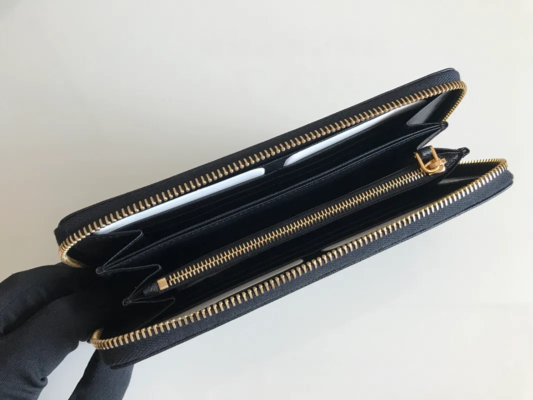 💰560, P Home➡️Cross-grain leather wallet, black, model 1ML506, unisex model, single quality, imported cross-grain cowhide, size 20×10.3cm, 175 steel stamp