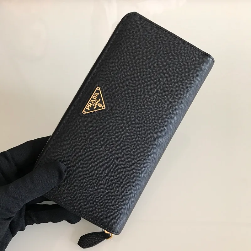 💰560, P Home➡️Cross-grain leather wallet, black, model 1ML506, unisex model, single quality, imported cross-grain cowhide, size 20×10.3cm, 175 steel stamp