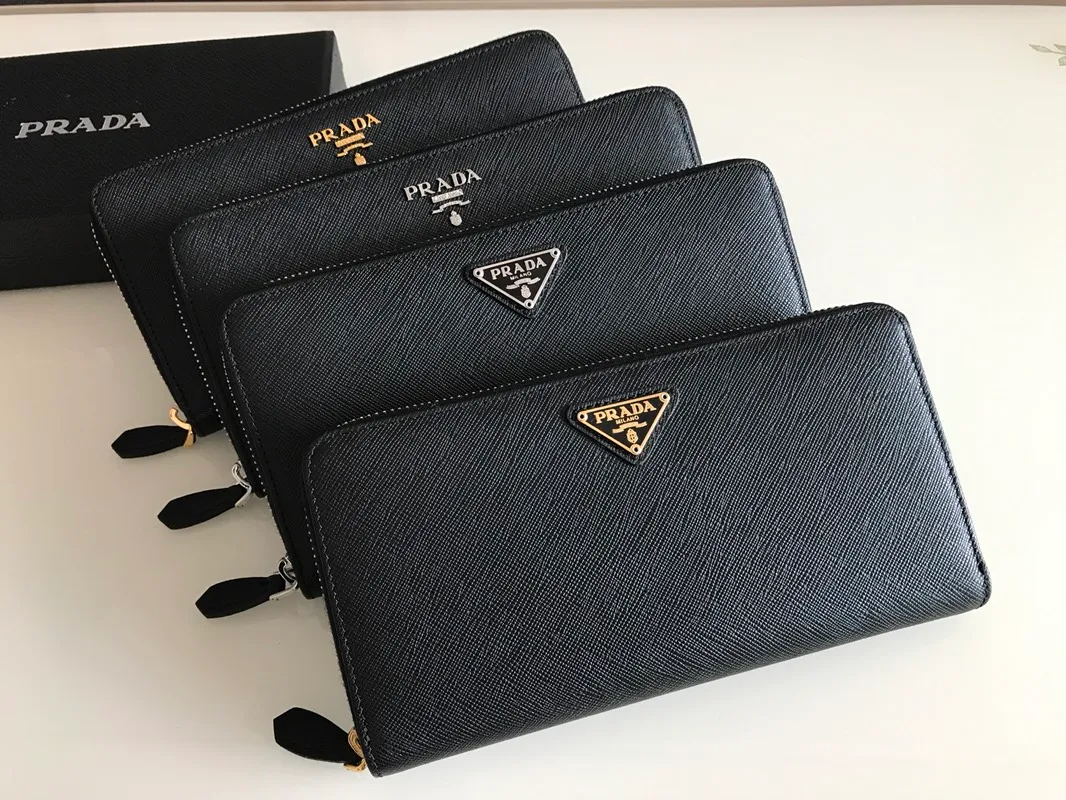💰560, 1ML506 black cross pattern wallet, small size 20×10.3cm, single dollar quality, unisex style