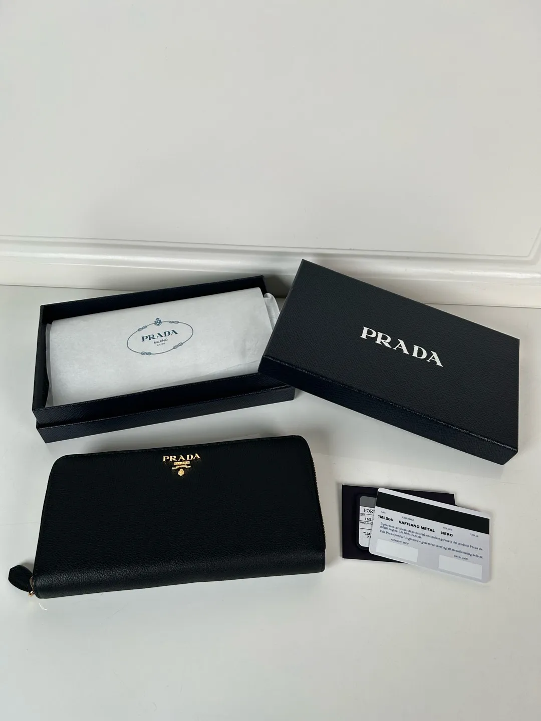 💰600, P Home➡️Deer grain leather single zipper wallet, model 1ML506, unisex style, imported deer grain leather➕original hardware production, 175 OEM, 20x10.3cm