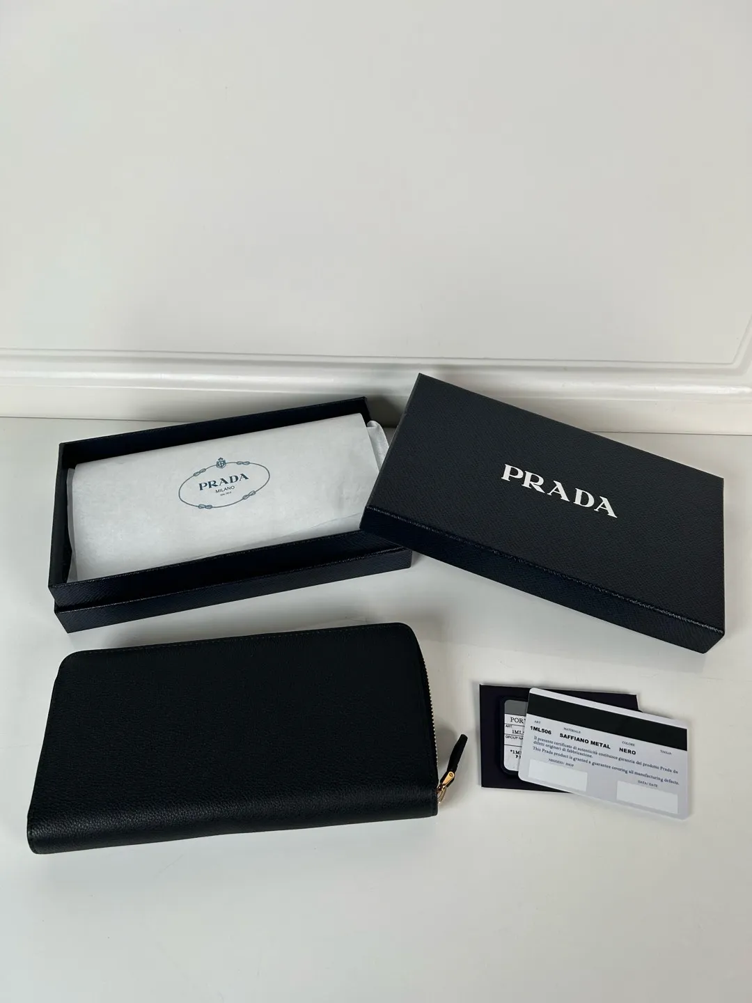 💰600, P Home➡️Deer grain leather single zipper wallet, model 1ML506, unisex style, imported deer grain leather➕original hardware production, 175 OEM, 20x10.3cm