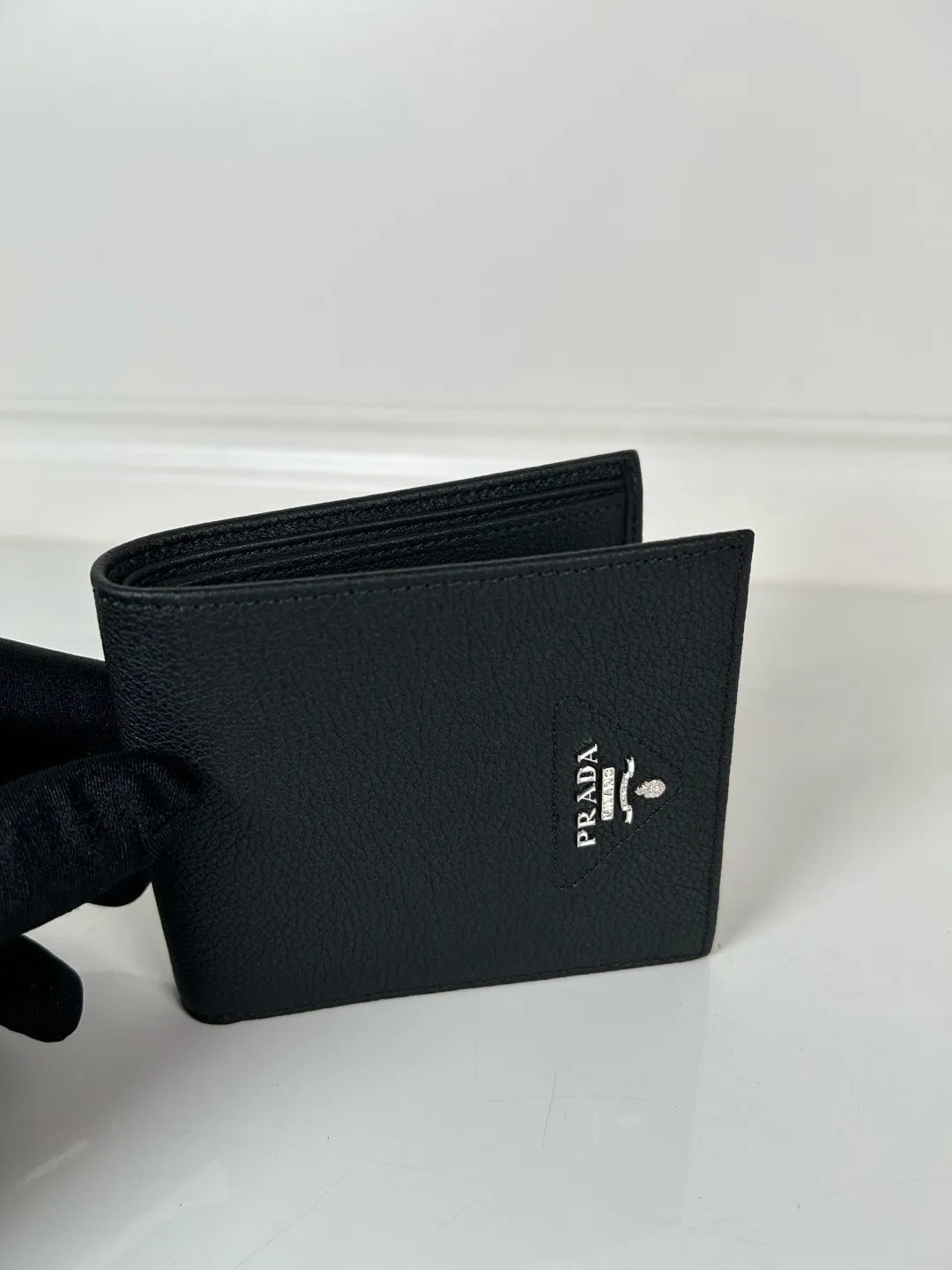 💰400, P Home➡️Men's deerskin short clip, black, model 2M0513, eight card slots, size 11×9.5cm, 175 steel stamp, meticulous workmanship as shown in the picture