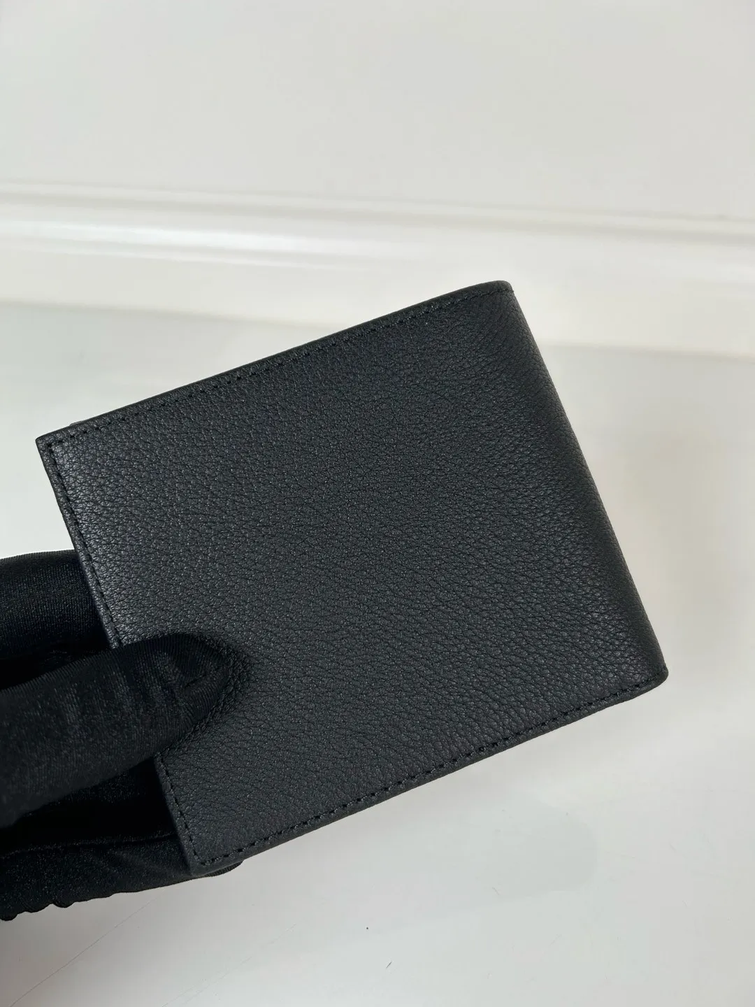 💰400, P Home➡️Men's deerskin short clip, black, model 2M0513, eight card slots, size 11×9.5cm, 175 steel stamp, meticulous workmanship as shown in the picture