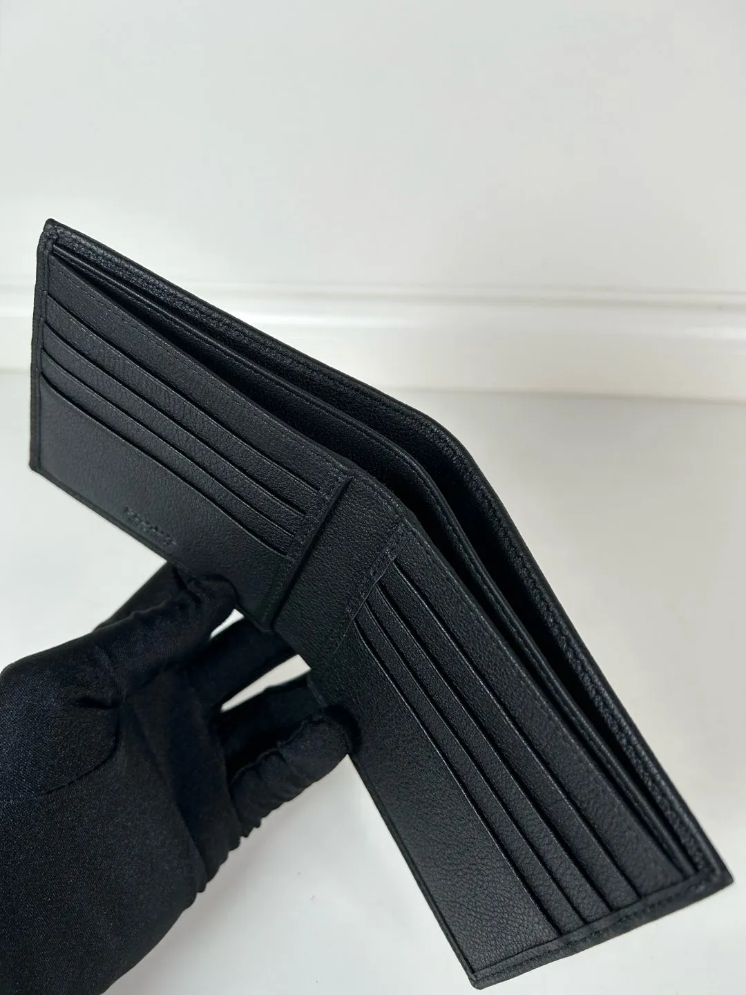 💰400, P Home➡️Men's deerskin short clip, black, model 2M0513, eight card slots, size 11×9.5cm, 175 steel stamp, meticulous workmanship as shown in the picture