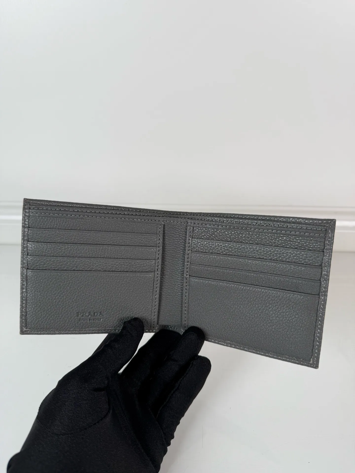 💰400, P Home➡️Men's deerskin short clip, gray, model 2M0513, eight card slots, size 11×9.5cm, 175 steel stamp, meticulous workmanship as shown in the picture
