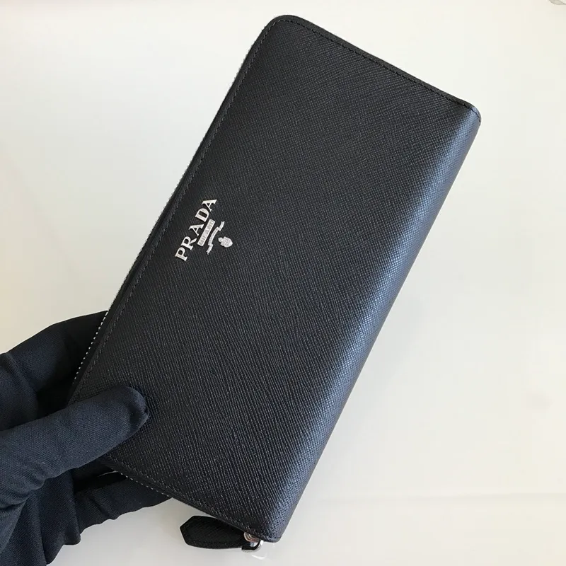💰560, P Home➡️Cross-grain leather wallet, black, model 1ML506, unisex model, single quality, imported cross-grain cowhide, size 20×10.3cm, 175 steel stamp