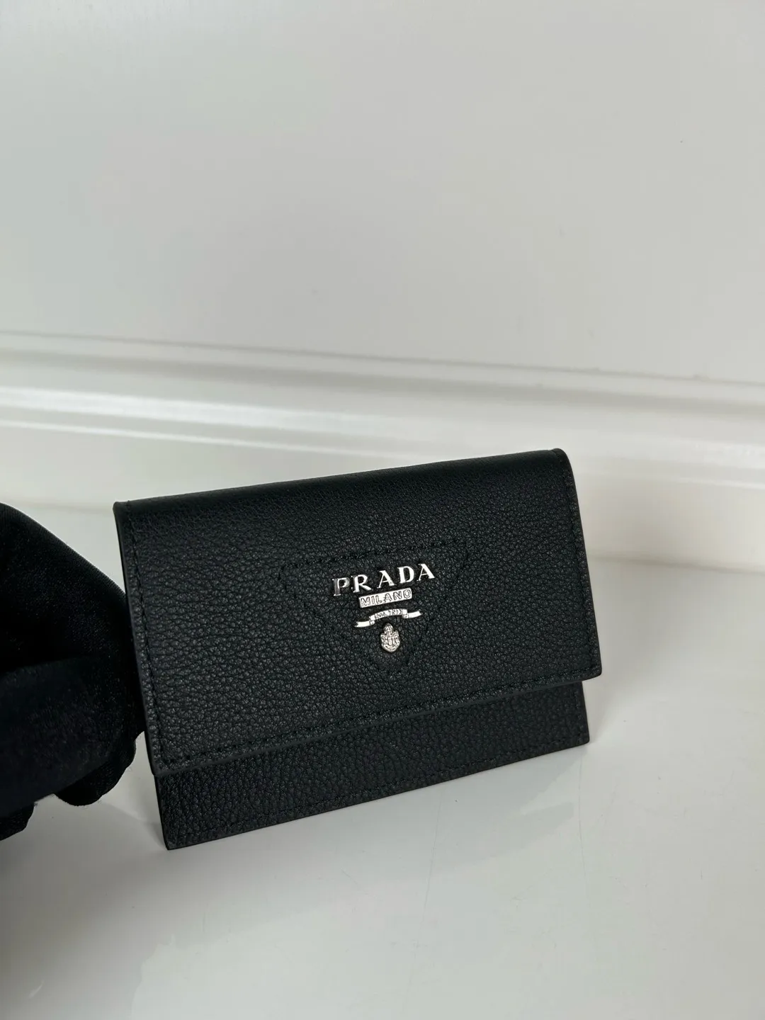 💰320, P Home ➡️ Unisex small card holder, black, model: 1MF028, original quality, imported deerskin texture, 2 card slots, can hold multiple cards, size 10×7cm, actual shot, what you see is what you get