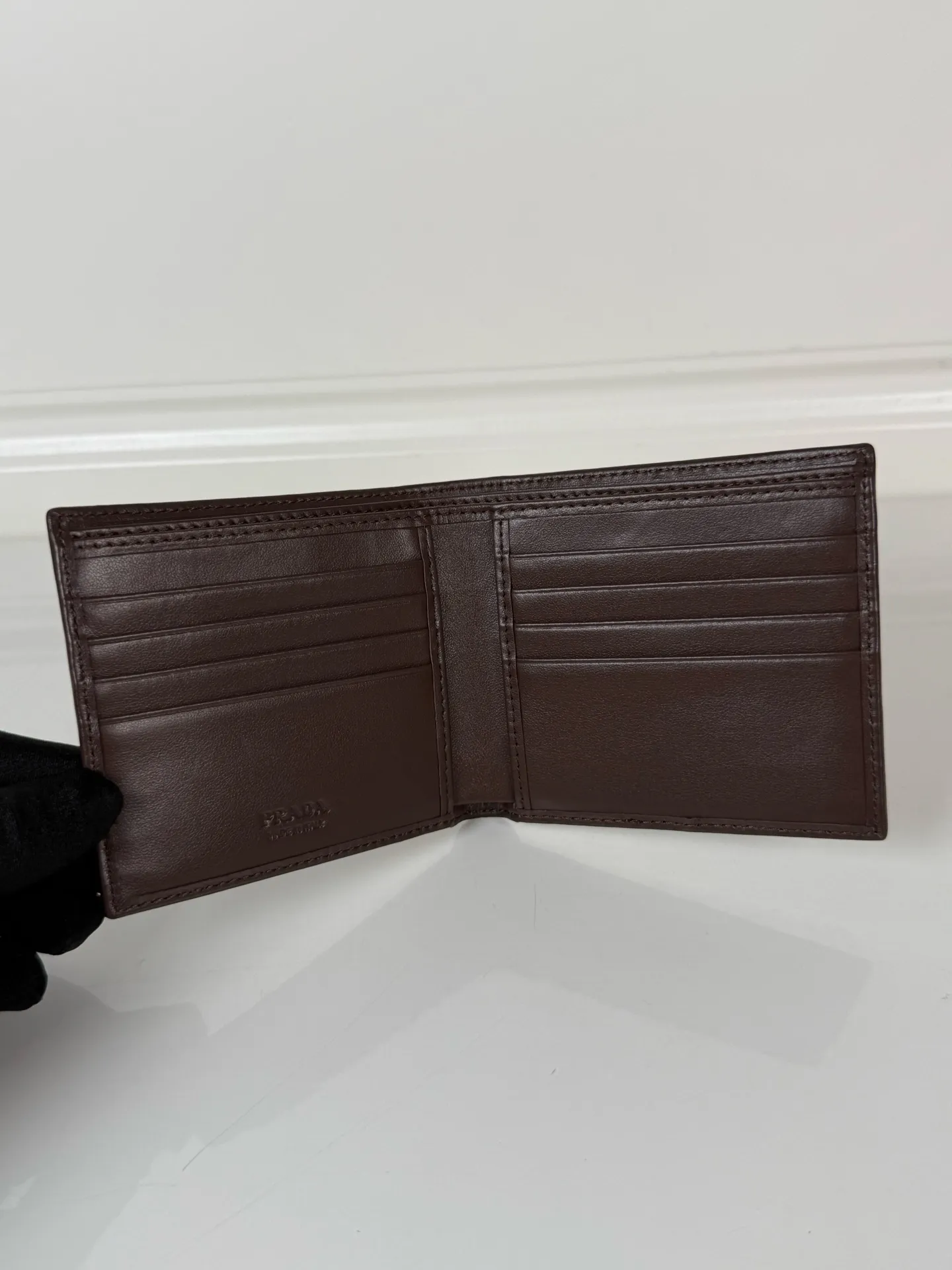 💰400, P Home➡️Men's short wallet, model 2M0513, made of suede + nylon fabric, eight card slots, length 11 and height 9.5cm