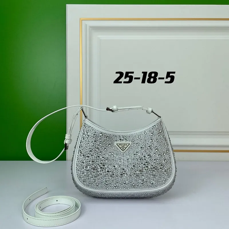 All categories Official website "Brand Women's Bags" Women's Bags 💙 PRADA 2022 official new Prada calfskin armpit bag wholesale 58001700 High quality Size: 25CM