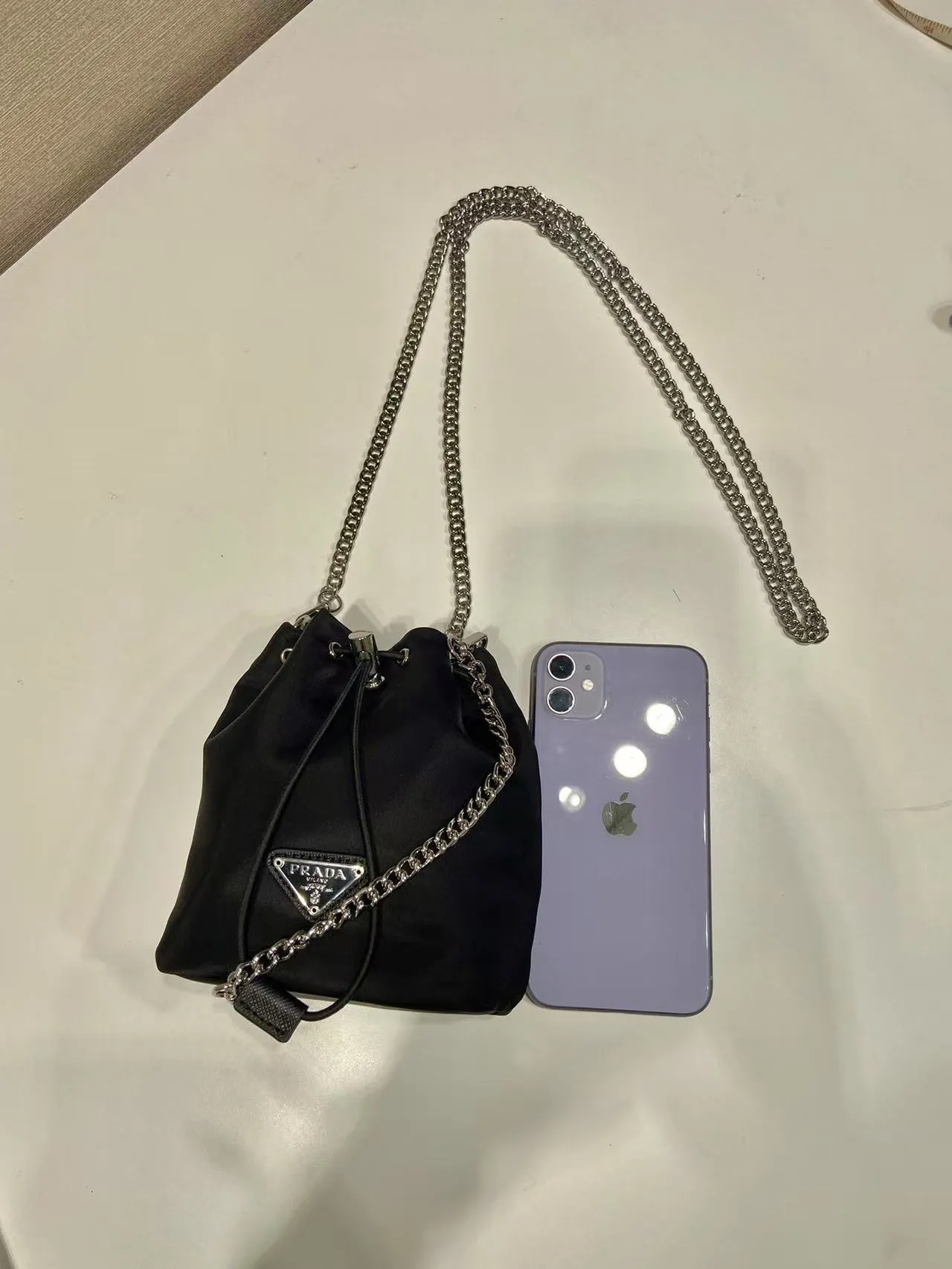 All Categories Official Website "Brand Women's Bags" Women's Bags 💙 PRADA 2025 Counter Latest PRADA Women's Mini Bucket Bag