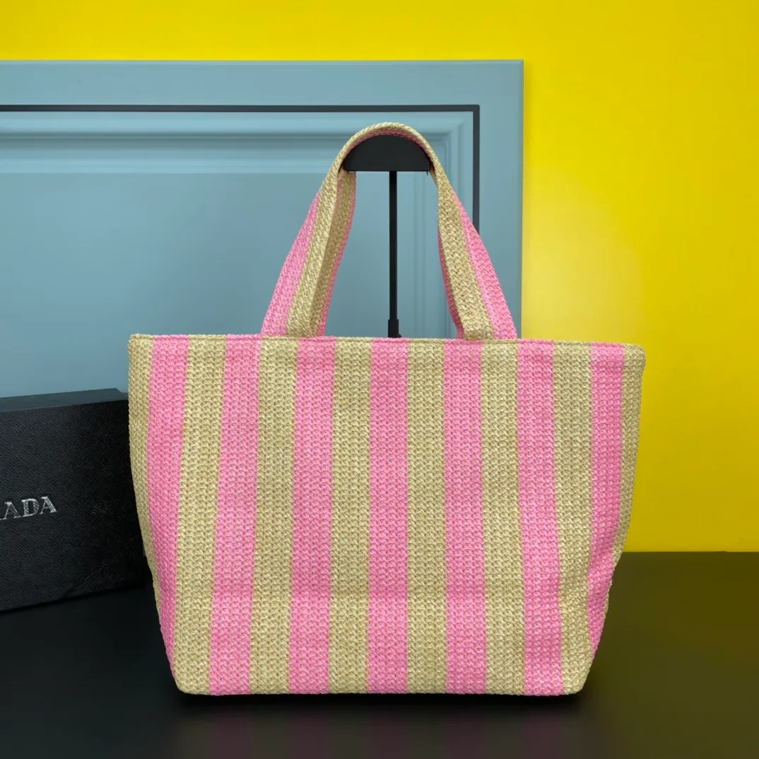 All categories Official website "Brand Women's Bags" Women's Bags 💙 PRADA 2022 Official New Prada Raffia Handbag Wholesale 58001600 High Quality Size: 33-30-16CM