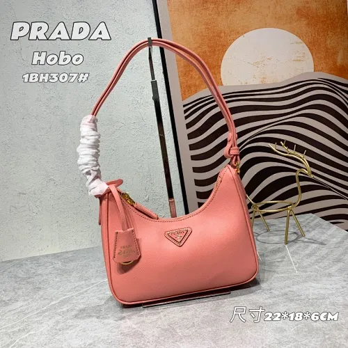 All Categories Official Website "Brand Women's Bags" Women's Bags 💙 PRADA Prada 2022 counter latest hobo women's full leather armpit bag 1BH307 is made of cross-grain cowhide imported from Italy, triangle brand metal hardware, equipped with a small tag keychain, 80 cm adjustable shoulder strap, single shoulder + crossbody + handheld multi-functional carrying method, cloth lining, 175 OEM code. size: