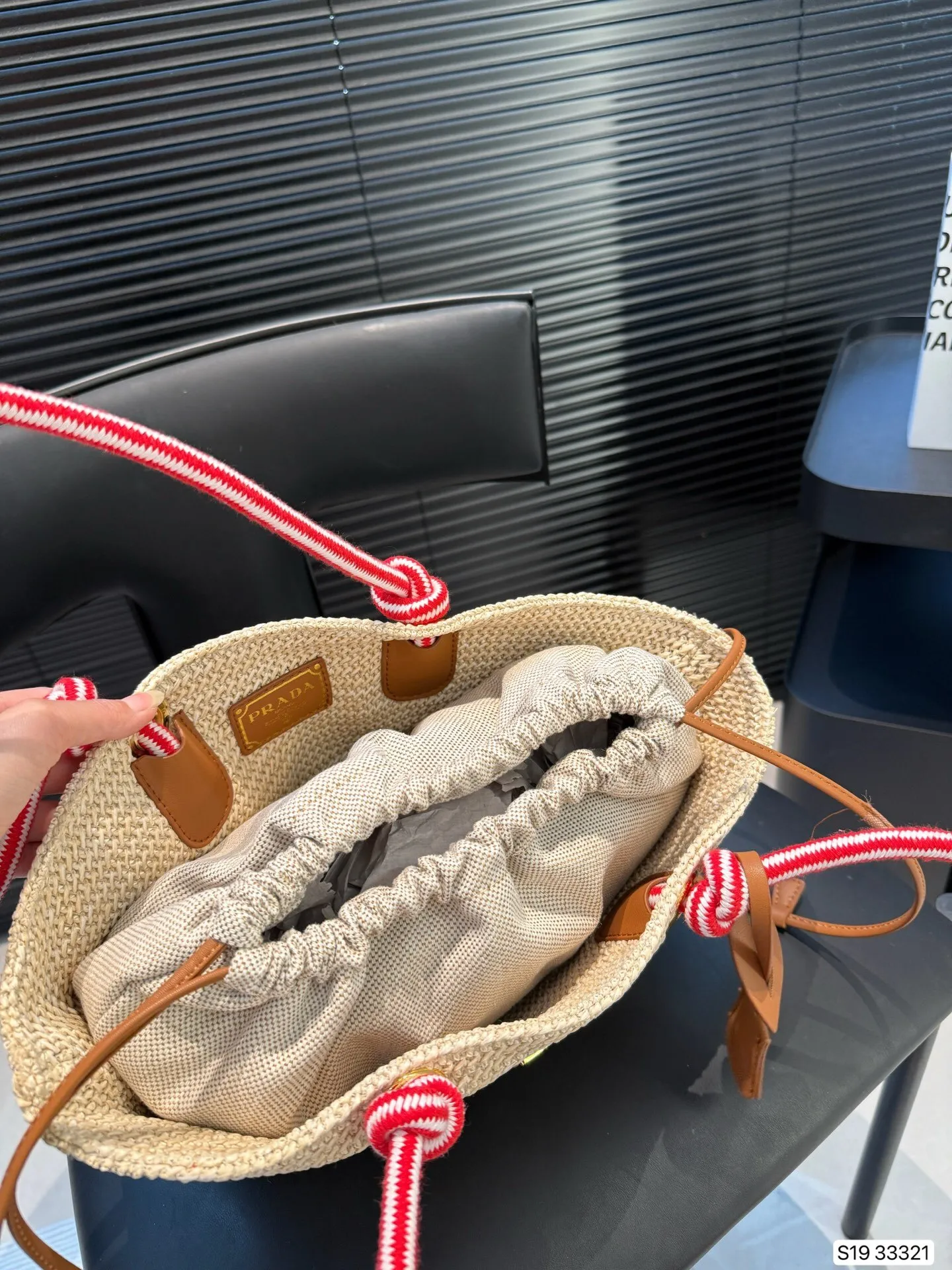 All Categories Official Website "Brand Women's Bags" Women's Bags 💙 PRADA 2025 New Prada Straw Tote Bag