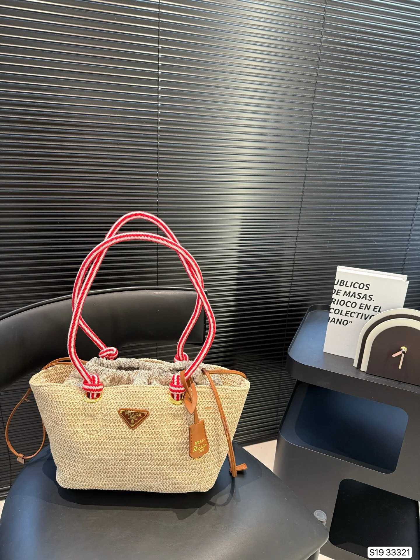 All Categories Official Website "Brand Women's Bags" Women's Bags 💙 PRADA 2025 New Prada Straw Tote Bag