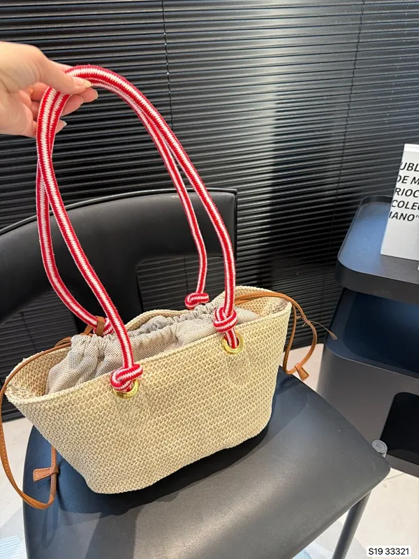All Categories Official Website "Brand Women's Bags" Women's Bags 💙 PRADA 2025 New Prada Straw Tote Bag