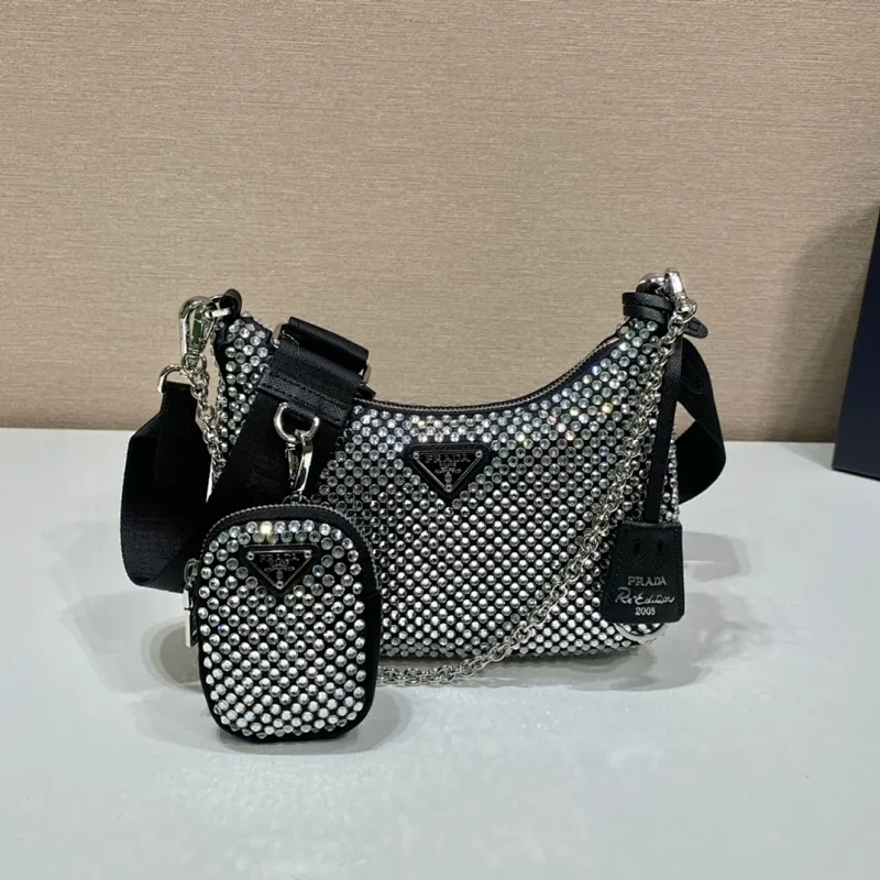 All categories Official website "Brand Women's Bags" Women's Bags 💙 PRADA 2022 official new Prada crossbody bag wholesale Original order quality 58004100 Size: 22-16-6Cm