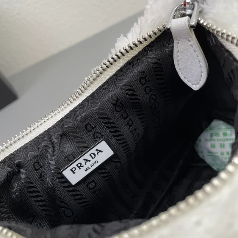 All categories Official website "Brand Women's Bags" Women's Bags 💙 PRADA replica PRADA, fine imitation PRADA bags, PRADA shoulder bags, 2023 official latest version PRADA armpit bag, lamb wool, bag factory, original material, size: 27-18-6CM