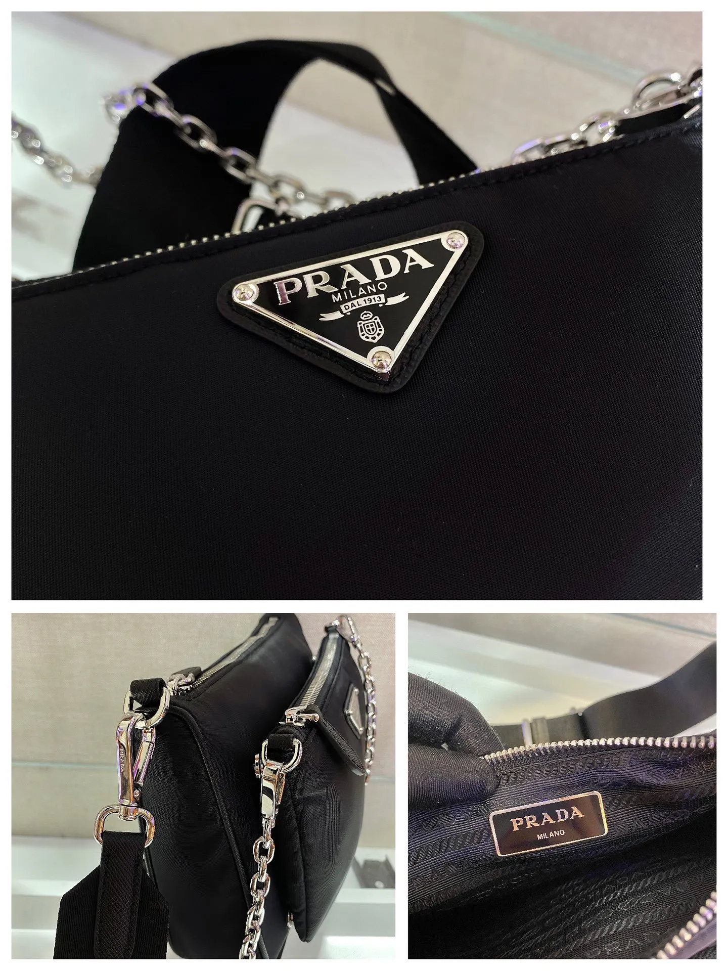 All categories Official website "Brand Women's Bags" Women's Bags 💙 PRADA 2022 Official New Prada Twin Bag Wholesale 58002900 Original Order Quality Size: Large 23-16-5.5 Small 20-12 CM