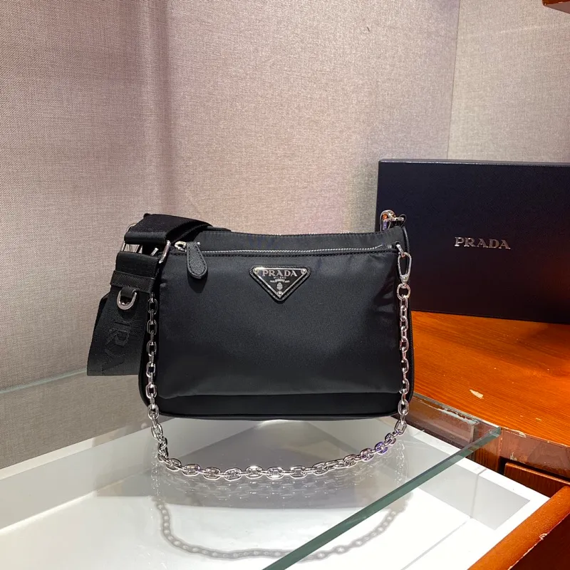 All categories Official website "Brand Women's Bags" Women's Bags 💙 PRADA 2022 Official New Prada Twin Bag Wholesale 58002900 Original Order Quality Size: Large 23-16-5.5 Small 20-12 CM
