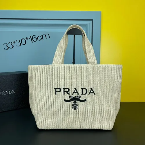 All categories Official website "Brand Women's Bags" Women's Bags 💙 PRADA 2022 Official New Prada Raffia Handbag Wholesale 58001600 High Quality Size: 33-30-16CM