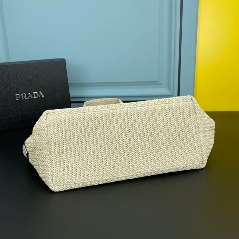 All categories Official website "Brand Women's Bags" Women's Bags 💙 PRADA 2022 Official New Prada Raffia Handbag Wholesale 58001600 High Quality Size: 33-30-16CM