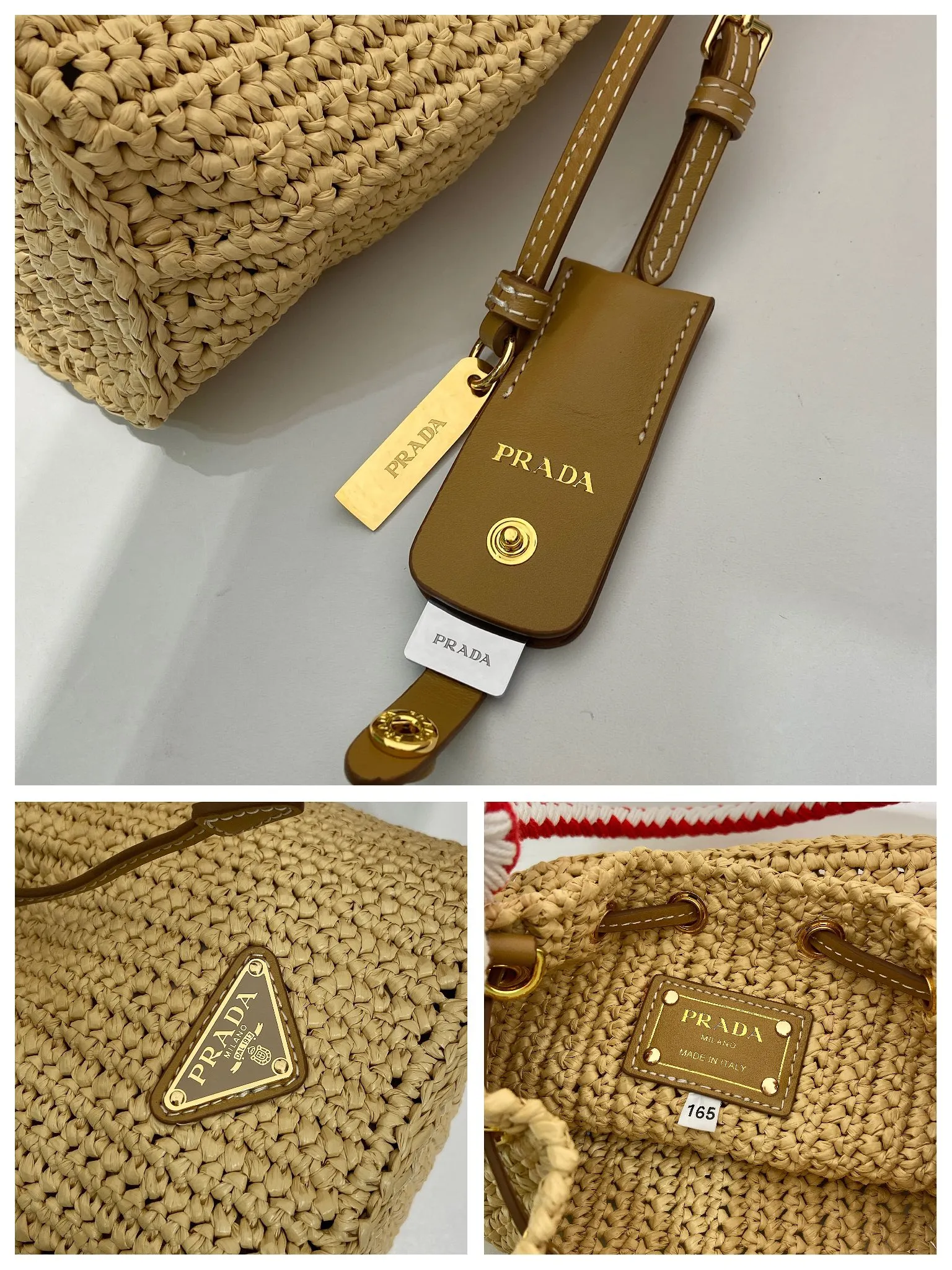 💰1360🎉New woven 🎉1BE068 bucket bag🎉🎉 This woven bucket bag is made of imported raffia material. Purely handwoven. Cotton rope carry handles. Detachable and adjustable leather shoulder strap. Detachable leather keychain, metal hardware accessories, drawstring closure, large capacity, it is a popular style that will never go out of style, hurry up and get it🎉🎉 Length 19.5x Height 15.5x Bottom 10cm🎉🎉🎉💰💰💰